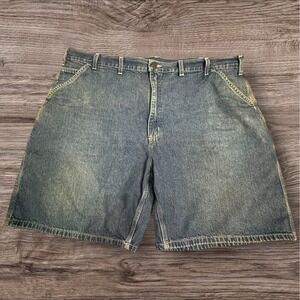Vintage Carhartt B28DST Men's Carpenter Jean‎ Shorts Size 46 Blue